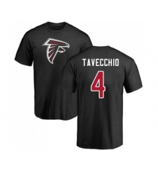 Football Atlanta Falcons #4 Giorgio Tavecchio Black Name & Number Logo T-Shirt