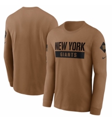 Men's New York Giants 2023 Brown Salute To Service Long Sleeve T Shirt