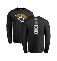 Football Jacksonville Jaguars #18 Chris Conley Black Backer Long Sleeve T-Shirt