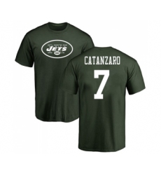 Football New York Jets #7 Chandler Catanzaro Green Name & Number Logo T-Shirt