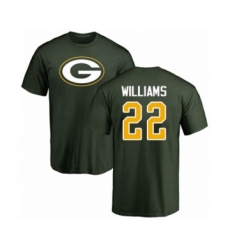 Football Green Bay Packers #22 Dexter Williams Green Name & Number Logo T-Shirt