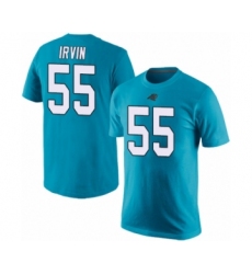 Football Men's Carolina Panthers #55 Bruce Irvin Blue Rush Pride Name & Number T-Shirt
