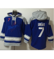 Men's Los Angeles Dodgers #7 Julio Urias Blue Ageless Must Have Lace Up Pullover Hoodie