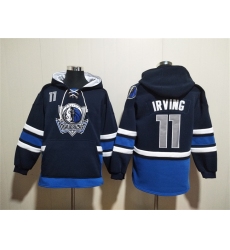 Men's Dallas Mavericks #11 Kyrie Irving Navy Ageless Must-Have Lace-Up Pullover Hoodie