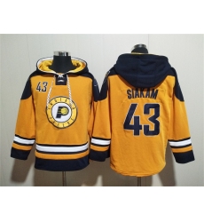 Men's Indiana Pacers #43 Pascal Siakam Yellow Lace-Up Pullover Hoodie