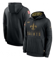 Men's NFL New Orleans Saints 2020 Salute To Service Black Pullover Hoodie