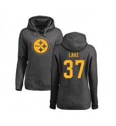 Football Women's Pittsburgh Steelers #37 Carnell Lake Ash One Color Pullover Hoodie