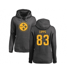 Football Women's Pittsburgh Steelers #83 Louis Lipps Ash One Color Pullover Hoodie