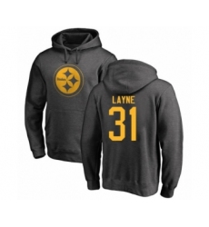 Pittsburgh Steelers #31 Justin Layne Ash One Color Pullover Hoodie