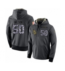 Football Men's Minnesota Vikings #50 Eric Wilson Stitched Black Anthracite Salute to Service Player Performance Hoodie