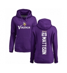 Football Women's Minnesota Vikings #25 Alexander Mattison Purple Backer Pullover Hoodie