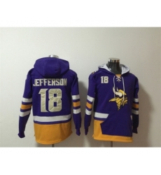 Men's Minnesota Vikings #18 Justin Jefferson Purple Ageless Must-Have Lace-Up Pullover Hoodie