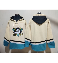 Men's Anaheim Ducks Blank Cream Ageless Must-Have Lace-Up Pullover Hoodie