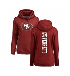 Football Women's San Francisco 49ers #34 Jason Verrett Red Backer Pullover Hoodie