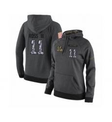 Football Women's Cincinnati Bengals #11 John Ross Stitched Black Anthracite Salute to Service Player Performance Hoodie