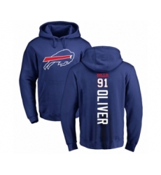 Football Buffalo Bills #91 Ed Oliver Royal Blue Backer Pullover Hoodie