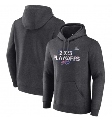 Men's Buffalo Bills Heather Charcoal 2023 Playoffs Fleece Pullover Hoodie