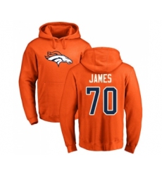 Football Denver Broncos #70 Ja'Wuan James Orange Name & Number Logo Pullover Hoodie