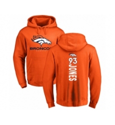 Football Denver Broncos #93 Dre'Mont Jones Orange Backer Pullover Hoodie