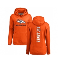 Football Women's Denver Broncos #70 Ja'Wuan James Orange Backer Pullover Hoodie