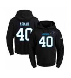 Football Men's Carolina Panthers #40 Alex Armah Black Name & Number Pullover Hoodie