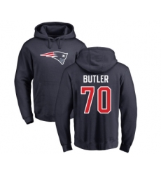 Football New England Patriots #70 Adam Butler Navy Blue Name & Number Logo Pullover Hoodie