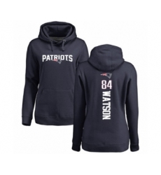 Football Women's New England Patriots #84 Benjamin Watson Navy Blue Backer Pullover Hoodie