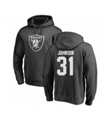 Football Oakland Raiders #31 Isaiah Johnson Ash One Color Pullover Hoodie