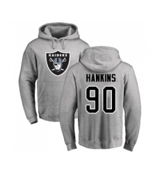 Football Oakland Raiders #90 Johnathan Hankins Ash Name & Number Logo Pullover Hoodie
