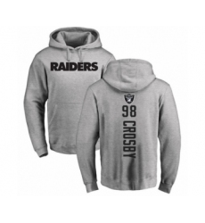 Football Oakland Raiders #98 Maxx Crosby Ash Backer Pullover Hoodie
