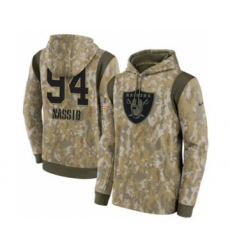 Men's Las Vegas Raiders #94 Carl Nassib Camo 2021 Salute To Service Therma Performance Pullover Football Hoodie