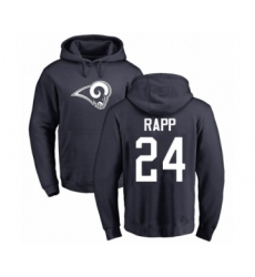 Football Los Angeles Rams #24 Taylor Rapp Navy Blue Name & Number Logo Pullover Hoodie