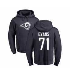 Football Los Angeles Rams #71 Bobby Evans Navy Blue Name & Number Logo Pullover Hoodie