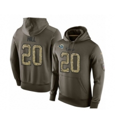 Football Men's Los Angeles Rams #20 Troy Hill Green Salute To Service Pullover Hoodie