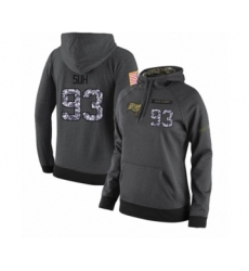 Football Women's Tampa Bay Buccaneers #93 Ndamukong Suh Stitched Black Anthracite Salute to Service Player Performance Hoodie