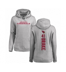 Football Women's Arizona Cardinals #41 Kenyan Drake Ash Backer Pullover Hoodie
