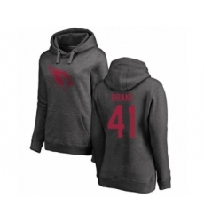 Football Women's Arizona Cardinals #41 Kenyan Drake Ash One Color Pullover Hoodie