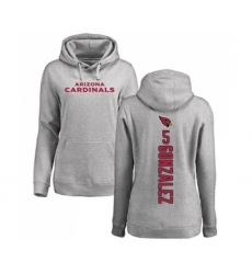 Football Women's Arizona Cardinals #5 Zane Gonzalez Ash Backer Pullover Hoodie