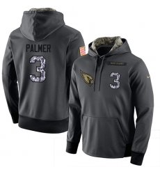 NFL Men Nike Arizona Cardinals #3 Carson Palmer Stitched Black Anthracite Salute to Service Player Performance Hoodie