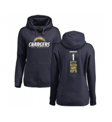 Football Women's Los Angeles Chargers #1 Ty Long Navy Blue Backer Pullover Hoodie