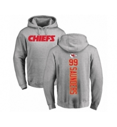 Football Kansas City Chiefs #99 Khalen Saunders Ash Backer Pullover Hoodie