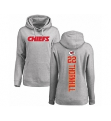 Football Women's Kansas City Chiefs #22 Juan Thornhill Ash Backer Pullover Hoodie