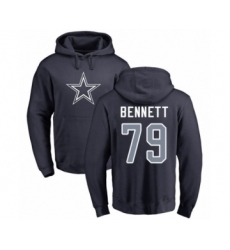 Football Dallas Cowboys #79 Michael Bennett Navy Blue Name & Number Logo Pullover Hoodie
