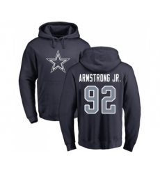 Football Dallas Cowboys #92 Dorance Armstrong Jr. Navy Blue Name & Number Logo Pullover Hoodie