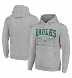 Men's Philadelphia Eagles Gray Throwback Logo Pullover Hoodie