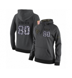 Football Women's Atlanta Falcons #80 Luke Stocker Stitched Black Anthracite Salute to Service Player Performance Hoodie