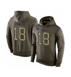 Football Men's New York Giants #18 Bennie Fowler Green Salute To Service Pullover Hoodie
