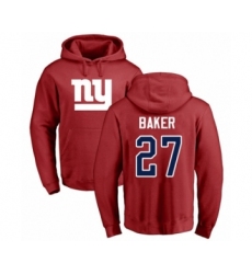 Football New York Giants #27 Deandre Baker Red Name & Number Logo Pullover Hoodie