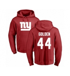 Football New York Giants #44 Markus Golden Red Name & Number Logo Pullover Hoodie