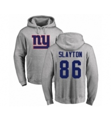 Football New York Giants #86 Darius Slayton Ash Name & Number Logo Pullover Hoodie